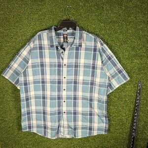 Dickies Mens Plaid Relaxed Fit Short‎ Sleeve Button Up Shirt 2XL XXG 2TG